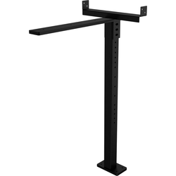 Fortis 21-1/2" Length x 34" Height Heavy-Duty Adjustable Floating Support, Flat Plate, Black