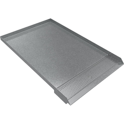 24" Length x 15" Width Open Front Ice Maker Trench Drain Pan, Galvanized Steel