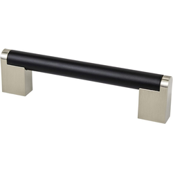 Berenson Studio Remix 5-1/16" (128mm) Center to Center Matte Black and Brushed Nickel Cabinet Pull, 5-5/8" Length x 9/16" Width x 1-7/16" Projection