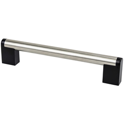 Berenson Studio Remix 6-5/16" (160mm) Center to Center Brushed Nickel and Matte Black Cabinet Pull, 6-7/8" Length x 9/16" Width x 1-7/16" Projection