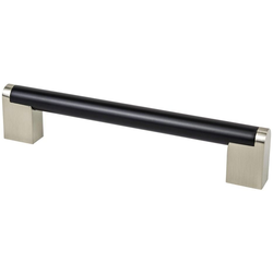 Berenson Studio Remix 6-5/16" (160mm) Center to Center Matte Black and Brushed Nickel Cabinet Pull, 6-7/8" Length x 9/16" Width x 1-7/16" Projection