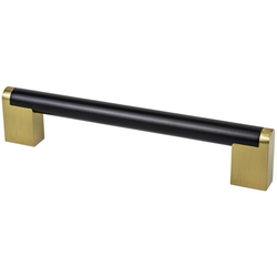 Berenson Studio Remix 6-5/16" (160mm) Center to Center Matte Black and Modern Brushed Gold Pull, 6-7/8" Length x 9/16" Width x 1-7/16" Projection