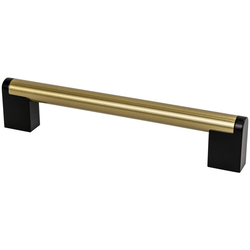 Berenson Studio Remix 6-5/16" (160mm) Center to Center Modern Brushed Gold and Matte Black Pull, 6-7/8" Length x 9/16" Width x 1-7/16" Projection