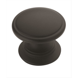 Allison Value Hardware 1-1/4 Inch Diameter Flat Black Cabinet Knob