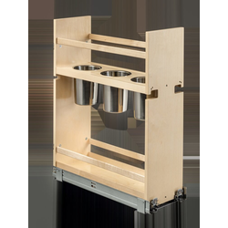 Century Cascade Series Soft-Close Pull-Out Cleaning Organizer with Paper Towel Rod, 2 qt Canister, and Small Poly Tray, Min. Cabinet Openings 8-3/8" W x 21-1/2" D x 26-1/4" H, Baltic Birch