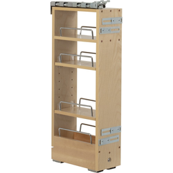 Hardware Resources "No Wiggle" Soft-Close Upper Cabinet Pull-out Organizer, Minimum Cabinet Openings 5-1/2" Width x 10-11/16" Depth x 26" Height, Birch ClearCoat