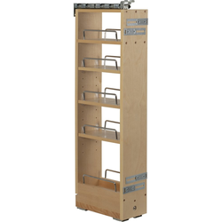 Hardware Resources "No Wiggle" Soft-Close Upper Cabinet Pull-out Organizer, Minimum Cabinet Openings 5-1/2" Width x 10-11/16" Depth x 32" Height, Birch ClearCoat
