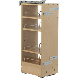 Hardware Resources "No Wiggle" Soft-Close Upper Cabinet Pull-out Organizer, Minimum Cabinet Openings 8-1/2" Width x 10-11/16" Depth x 26" Height, Birch ClearCoat