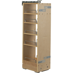 Hardware Resources "No Wiggle" Soft-Close Upper Cabinet Pull-out Organizer, Minimum Cabinet Openings 8-1/2" Width x 10-11/16" Depth x 32" Height, Birch ClearCoat