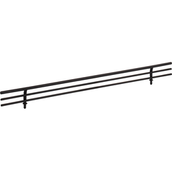 Hardware Resources 17" Width Matte Black Shoe Fence for Shelving, 1-3/16" Height, 3/16" Borehole Mounted