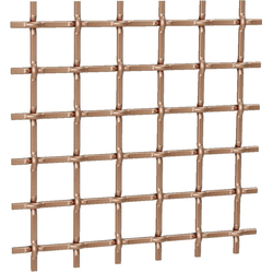30% OFF Brown Wood 1/2" Round Single Square Decorative Grille, 12" W x 72" L Sheet, Antique Brass
