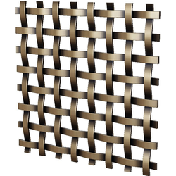 30% OFF Brown Wood 3/8" Flat Single Square Decorative Grille, 12" W x 72" L Sheet, Antique Brass