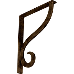 Ashford 1.5"W x 12"D x 15"H Countertop Bracket, Iron/Steel Antiqued Brass