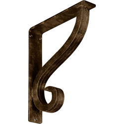 Ashford 2"W x 10"D x 12"H Countertop Bracket, Iron/Steel Antiqued Brass