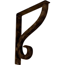 Ashford 2"W x 12"D x 15"H Countertop Bracket, Iron/Steel Antiqued Brass