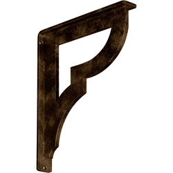 Bradford 1.5"W x 10"D x 12"H Countertop Bracket, Iron/Steel Antiqued Brass