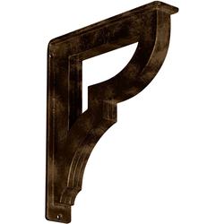 Bradford 2"W x 10"D x 12"H Countertop Bracket, Iron/Steel Antiqued Brass
