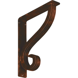 Ashford 2"W x 10"D x 12"H Countertop Bracket, Iron/Steel Antiqued Copper