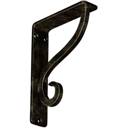 Ashford 1.5"W x 5.5"D x 8"H Countertop Bracket, Iron/Steel Antiqued Pale Gold