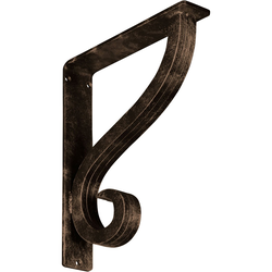 Ashford 2"W x 10"D x 12"H Countertop Bracket, Iron/Steel Antiqued Pale Gold