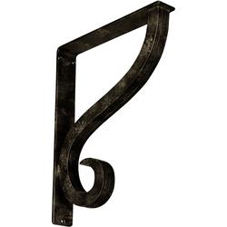 Ashford 2"W x 12"D x 15"H Countertop Bracket, Iron/Steel Antiqued Pale Gold