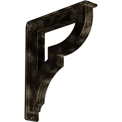 Bradford 2"W x 10"D x 12"H Countertop Bracket, Iron/Steel Antiqued Pale Gold