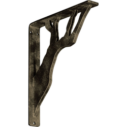 Damon 1.5"W x 10"D x 12"H Countertop Bracket, Iron/Steel Antiqued Pale Gold