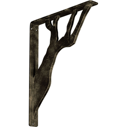 Damon 1.5"W x 12"D x 15"H Countertop Bracket, Iron/Steel Antiqued Pale Gold