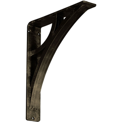 Galveston 2"W x 10"D x 12"H Countertop Bracket, Iron/Steel Antiqued Pale Gold