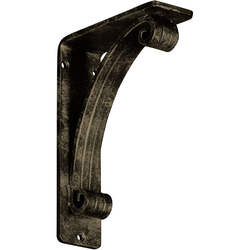 Legacy 2"W x 5.5"D x 8"H Countertop Bracket, Iron/Steel Antiqued Pale Gold