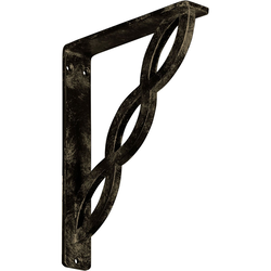 Loera 1.5"W x 7.5"D x 10"H Countertop Bracket, Iron/Steel Antiqued Pale Gold