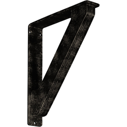 Traditional 2"W x 10"D x 12"H Countertop Bracket, Iron/Steel Antiqued Pale Gold