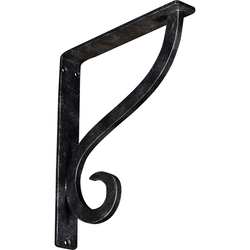 Ashford 1.5"W x 10"D x 12"H Countertop Bracket, Iron/Steel Antiqued Silver
