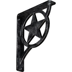 Austin 1.5"W x 7.5"D x 10"H Countertop Bracket, Iron/Steel Antiqued Silver