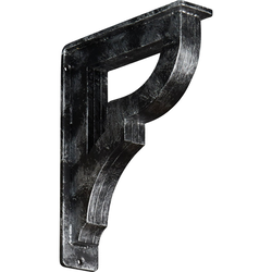 Bradford 2"W x 7.5"D x 10"H Countertop Bracket, Iron/Steel Antiqued Silver