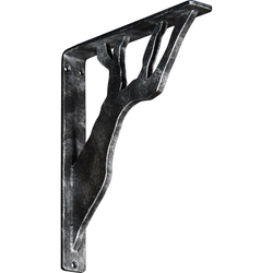 Damon 1.5"W x 10"D x 12"H Countertop Bracket, Iron/Steel Antiqued Silver
