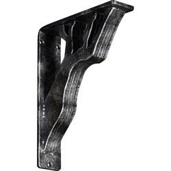 Damon 2"W x 7.5"D x 10"H Countertop Bracket, Iron/Steel Antiqued Silver