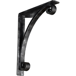 Legacy 2"W x 12"D x 15"H Countertop Bracket, Iron/Steel Antiqued Silver