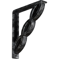 Loera 2"W x 10"D x 12"H Countertop Bracket, Iron/Steel Antiqued Silver