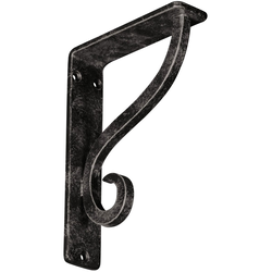 Ashford 1.5"W x 5.5"D x 8"H Countertop Bracket, Iron/Steel Antiqued Warm Silver