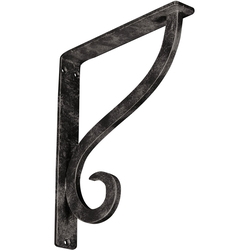 Ashford 1.5"W x 10"D x 12"H Countertop Bracket, Iron/Steel Antiqued Warm Silver