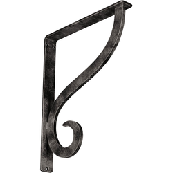 Ashford 1.5"W x 12"D x 15"H Countertop Bracket, Iron/Steel Antiqued Warm Silver