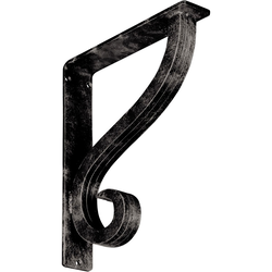 Ashford 2"W x 10"D x 12"H Countertop Bracket, Iron/Steel Antiqued Warm Silver
