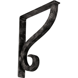 Ashford 2"W x 12"D x 15"H Countertop Bracket, Iron/Steel Antiqued Warm Silver