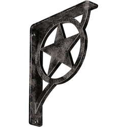 Austin 1.5"W x 7.5"D x 10"H Countertop Bracket, Iron/Steel Antiqued Warm Silver