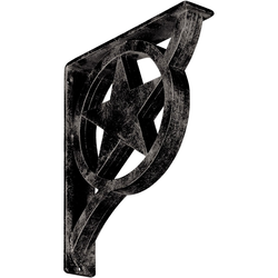 Austin 2"W x 10"D x 12"H Countertop Bracket, Iron/Steel Antiqued Warm Silver