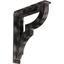 Bradford 2"W x 10"D x 12"H Countertop Bracket, Iron/Steel Antiqued Warm Silver