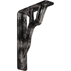 Damon 1.5"W x 5.5"D x 8"H Countertop Bracket, Iron/Steel Antiqued Warm Silver