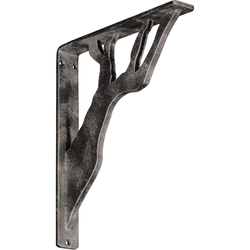 Damon 1.5"W x 10"D x 12"H Countertop Bracket, Iron/Steel Antiqued Warm Silver