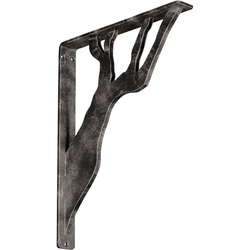 Damon 1.5"W x 12"D x 15"H Countertop Bracket, Iron/Steel Antiqued Warm Silver